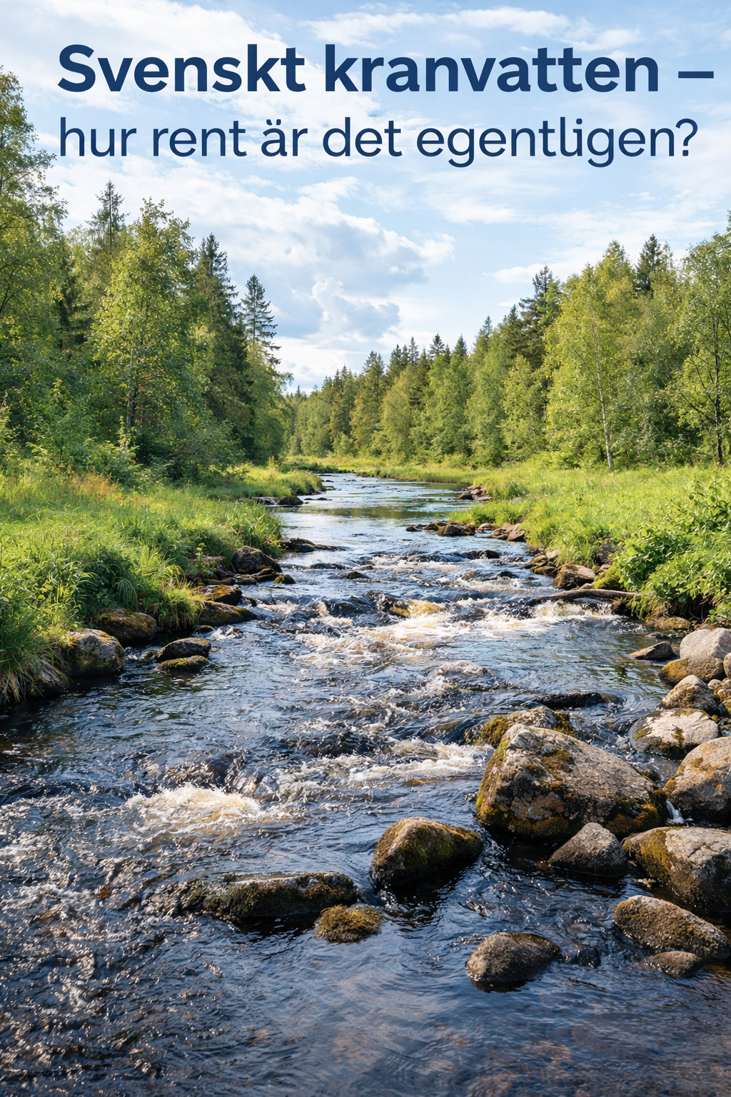 Å i svensk natur som representerar svenskt dricksvatten och vattenkvalitet
